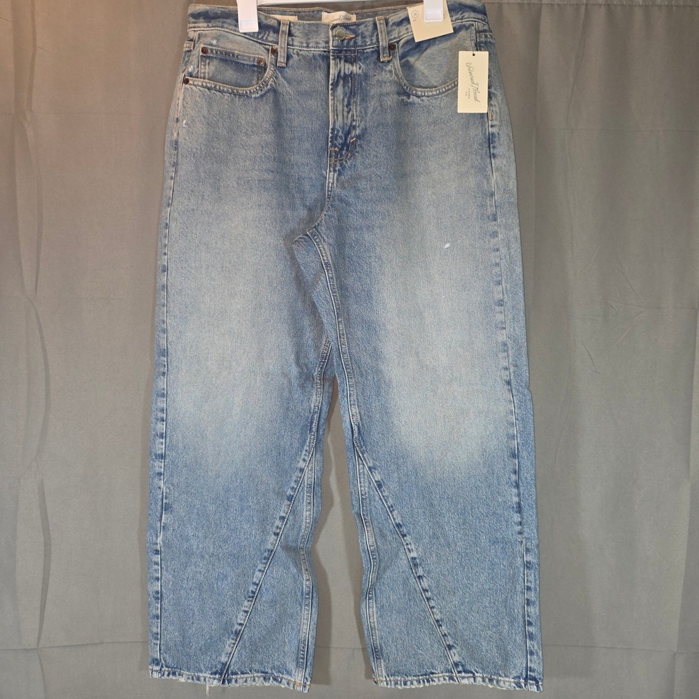 Universal Thread Womens Loose Straight Leg Jeans Light Wash Blue Size 12 Reg NEW